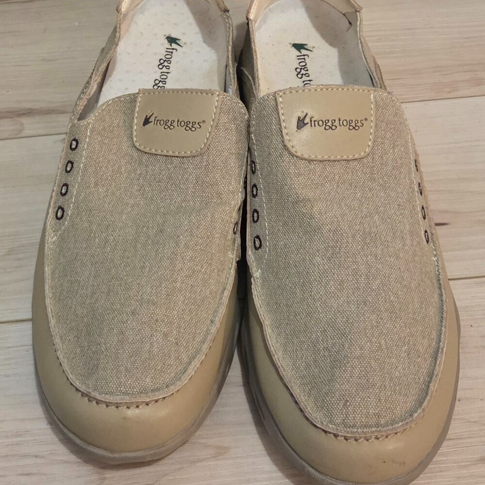 FROGG TOGGS Windward Slip-on Mens Khaki Tan Boat Dock Fish Shoes Size 11